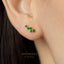 Emerald Zigzag Stud, Earring, Minimalist Style, A-SS256