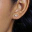 Emerald Gem Flower Stud, Earring, Minimalist Style, A-SS136 SS137 SS155 SS239 SS255 SS204