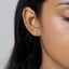 White Stone Cross Stud, Earring, Minimalist Style, A-SS046