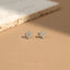 White Stone Cross Stud, Earring, Minimalist Style, A-SS046