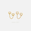 Two Piercing Chain Hoops, Huggies Earring, Minimalist Style, A-SH006 SH615