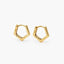 A pair of gold-colored earrings with a hexagonal shape.
