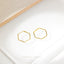Ultra Light Hexagon Hoop, Huggies Earring, Minimalist Style, A-SH210
