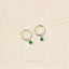 Emerald Gemstone Drop Hoop, Huggies Earring, Minimalist Style, A-SH338