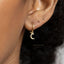 Moon Drop Hoop, Huggies Earring, Minimalist Style, A-SH643