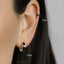 Black Enamel Hoop, Huggies Earring, Minimalist Style, A-SH297 SH298