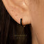 Black Enamel Hoop, Huggies Earring, Minimalist Style, A-SH514