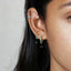 Turquoise Gemstone Hoop, Huggies Earring, Minimalist Style, A-SH126 SH127 SH128 SH129 SH130 SH131