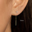 White Gem Ear Threader, Stud Earring, Minimalist Style, A-ST019 ST020 NOBKG