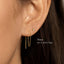 White Gem Ear Threader, Stud Earring, Minimalist Style, A-ST019 ST020 NOBKG