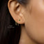 Emerald Gem Ear Threader, Stud Earring, Minimalist Style, A-ST017 ST018 NOBKG