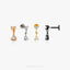 Dangle 2-Gems Tragus Stud, Threadless Flat Back Earring, Minimalist Style, A-SS892