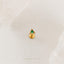 Triangle Emerald Tragus Stud, Threadless Flat Back Earring, Minimalist Style, A-SS555