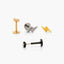 Lightning Tragus Stud, Threadless Flat Back Earring, Minimalist Style, A-SS720