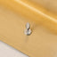 A small, silver-colored metal object is centered on a golden surface.