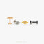 Planet Tragus Stud, Threadless Flat Back Earring, Minimalist Style, A-SS911