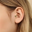 2-Leaf Emerald Tragus Stud, Threadless Flat Back Earring, Minimalist Style, A-SS548