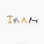 Scissors Tragus Stud, Threadless Flat Back Earring, Minimalist Style, A-SS981