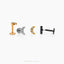 Moon Tragus Stud, Threadless Flat Back Earring, Minimalist Style, A-SS993