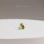 Teardrop Emerald Tragus Stud, Threadless Flat Back Earring, Minimalist Style, A-SS595