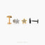 5-Pointed Star Tragus Stud, Threadless Flat Back Earring, Minimalist Style, A-SS992