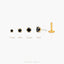 Black Stone Tragus Stud, Threadless Flat Back Earring, Minimalist Style, A-SS521
