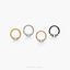 Opal White Daith Hoop, Clicker Earring, Minimalist Style, A-SH632 SH633