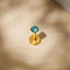 Blue Zircon Lip Stud, Threadless Flat Back, Minimalist Style, A-SS631