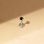 Black Stone Lip Stud, Threadless Flat Back, Minimalist Style, A-SS521