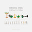 Emerald 3-Leaf Lip Stud, Threadless Flat Back, Minimalist Style, A-SS550
