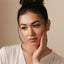 Emerald Flower Lip Stud, Threadless Flat Back, Minimalist Style, A-SS572