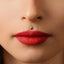 A close-up of a person's face, focusing on their lips and nose.