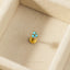 Turquoise Flower Lip Stud, Threadless Flat Back, Minimalist Style, A-SS1000