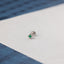 Square Emerald Nose Stud, Threadless Flat Back, Minimalist Style, A-SS557