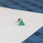 3-Petal Emerald Nose Stud, Threadless Flat Back, Minimalist Style, A-SS545