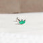 3-Leaf Emerald Nose Stud, Threadless Flat Back, Minimalist Style, A-SS550