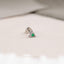 Triangle Emerald Nose Stud, Threadless Flat Back, Minimalist Style, A-SS555