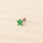 Emerald Flower Nose Stud, Threadless Flat Back, Minimalist Style, A-SS572