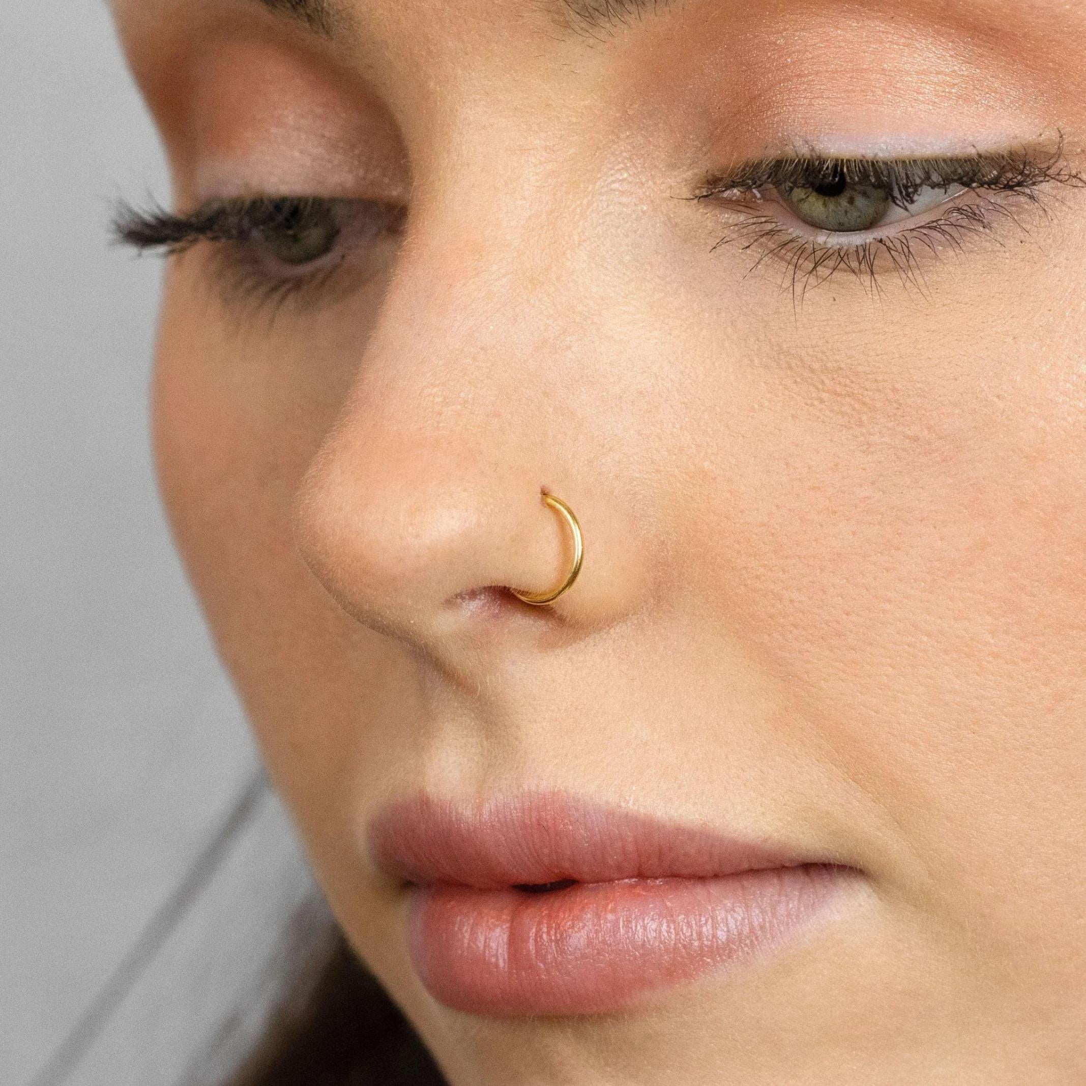 Titanium Round Nose Ring, Septum Hoop, Minimalist Style, A-SH436 SH446 ...