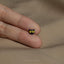 a person's hand holding a tiny black and yellow cat brooch