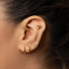 Black Bighorn Stud, Threadless Flat Back Earring, Minimalist Style, A-SS1033