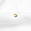 a small gold earring on a white cloth