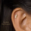 White Stone Crown Stud, Threadless Flat Back Earring, Minimalist Style, A-SS552