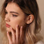 White Stone Crown Stud, Threadless Flat Back Earring, Minimalist Style, A-SS552