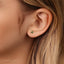 3-Petal Emerald Flower Stud, Threadless Flat Back Earring, Minimalist Style, A-SS545