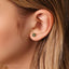 Daffodil Emerald Stud, Threadless Flat Back Earring, Minimalist Style, A-SS558