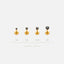 Black Stone Stud, Threadless Flat Back Earring, Minimalist Style, A-SS519 SS520 SS521 SS522