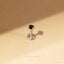 Black Stone Stud, Threadless Flat Back Earring, Minimalist Style, A-SS519 SS520 SS521 SS522