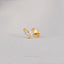 2-Leaf White Stone Stud, Threadless Flat Back Earring, Minimalist Style, A-SS547