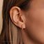 Spike on Baguette Stud, Threadless Flat Back Earring, Minimalist Style, A-SS898